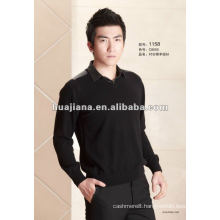 Modern men's formal Cashmere sweater with shirt collar
